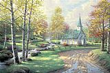 Thomas Kinkade The Aspen Chapel painting